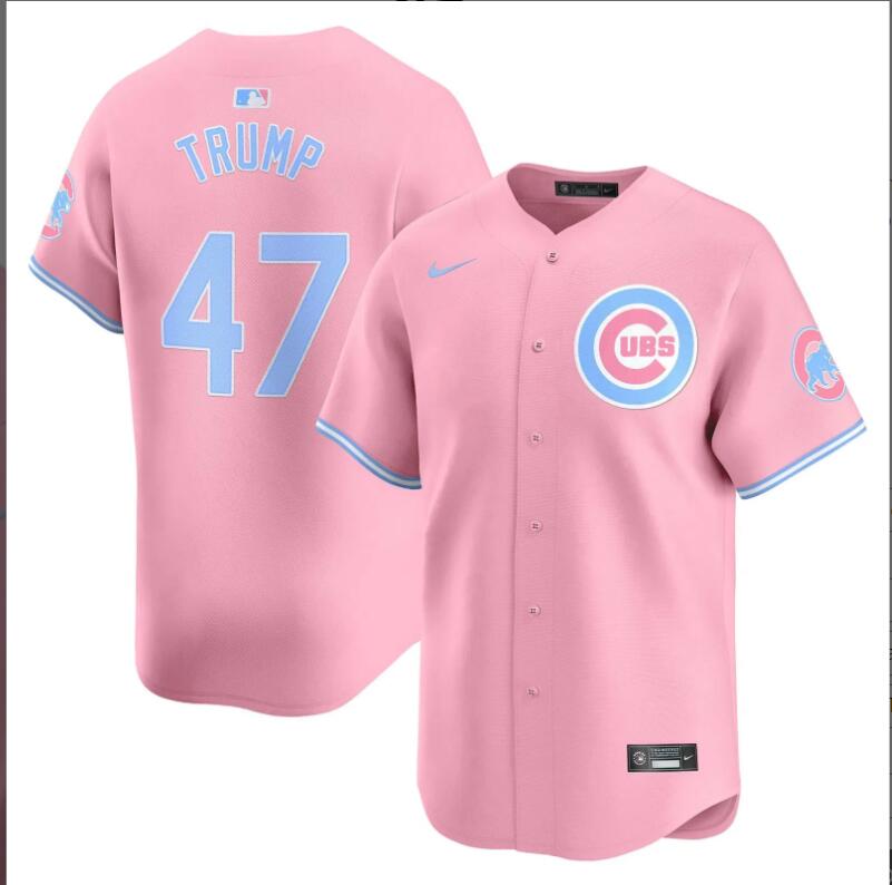 Men Chicago Cubs #47 Trump pink 2024 Nike MLB jersey